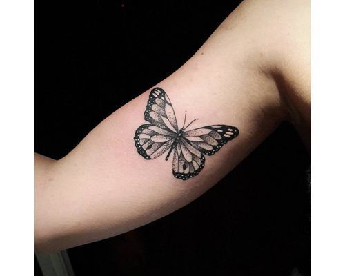 monarch butterfly tattoos black and white