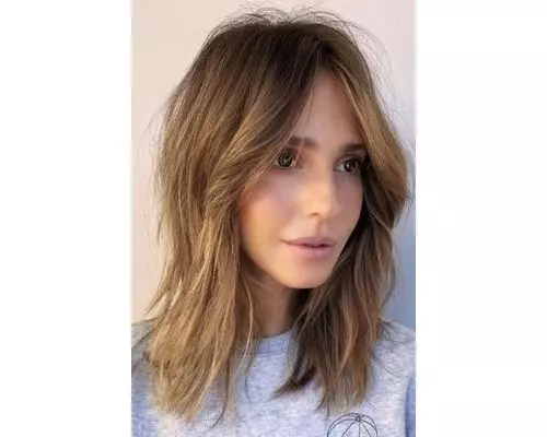 franja de cortina de cabelo fino