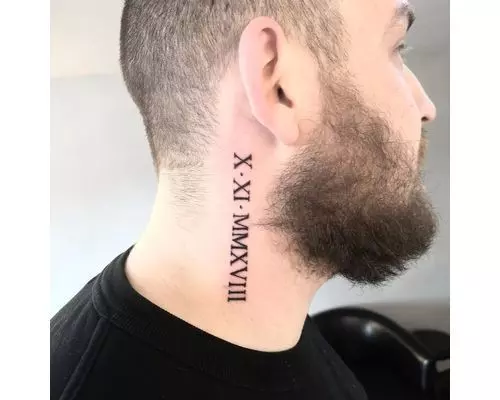 42-side-neck-roman-numerals-tattoo-for-men