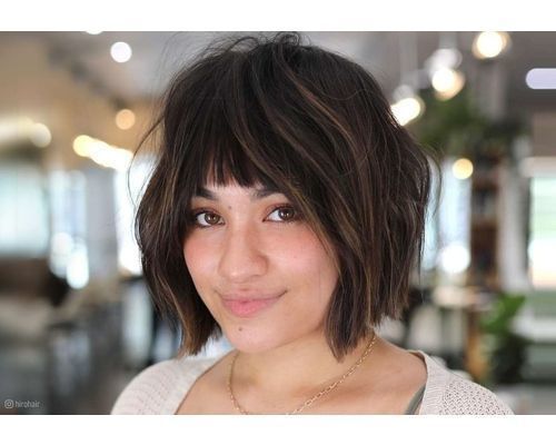 12. Neck Length Haircut With Bangs 