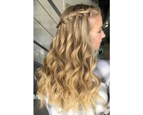 Honey Blonde Waterfall Braid