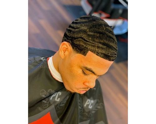 Low Fade with Waves black men