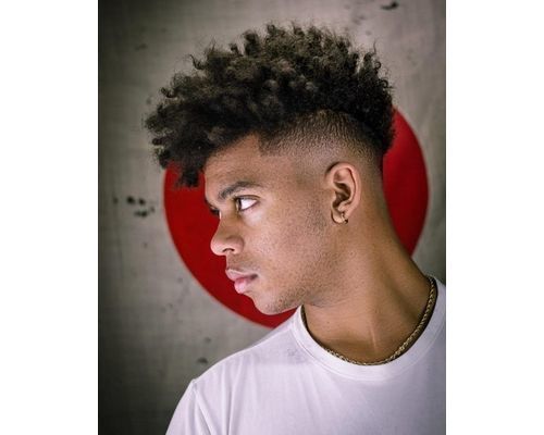 Curly Top with High Fade