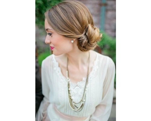 side swept updo prom