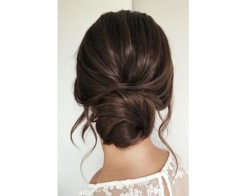 romantic updo with loose curls