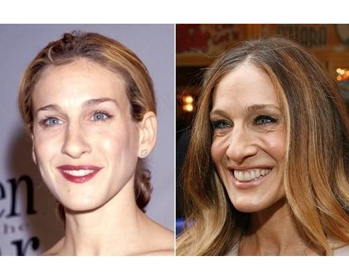 Celebrities - Now & Then_ Sarah Jessica Parker, Catherine Zeta-Jones, Angelina Jolie,___