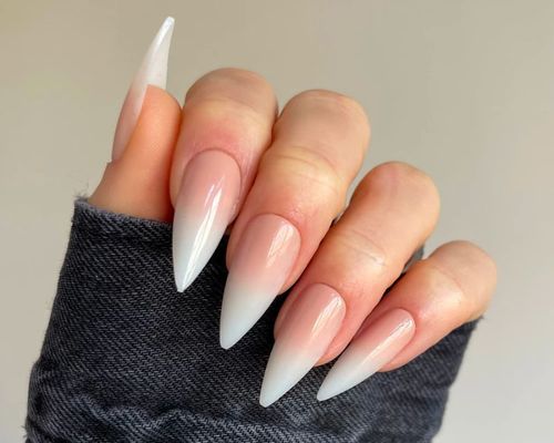 French White Ombre Nails