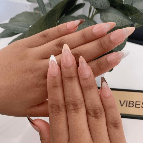 nude nails with french tips