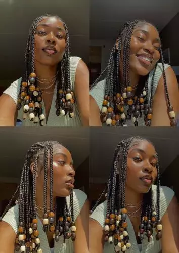 Knotless braids with beads