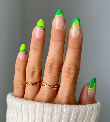 2-almond-neon-green-nails-with-french-tips