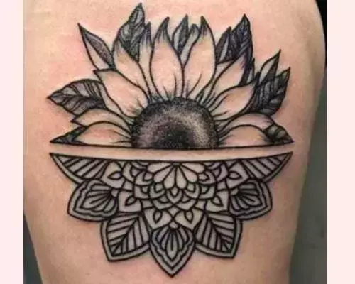 sunflower-tattoo-on-head