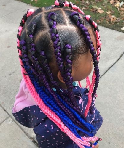 Colorful box braids