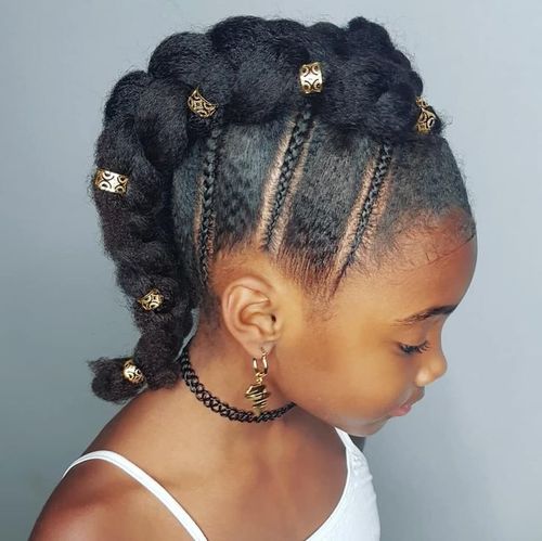 Braided Mohawk- hairstyle for kinky haired girls