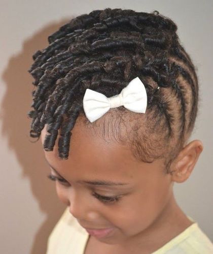 Little Girls Natural Hairstyle_ Flexi-rod Updo with Cornrows