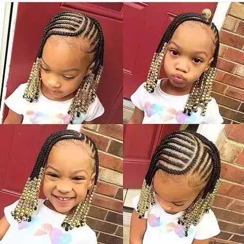 Easy and quick hair style. I love the ballies/knockers on the end | Lil  girl hairstyles, Kids hairstyles, Protective hairstyles braids