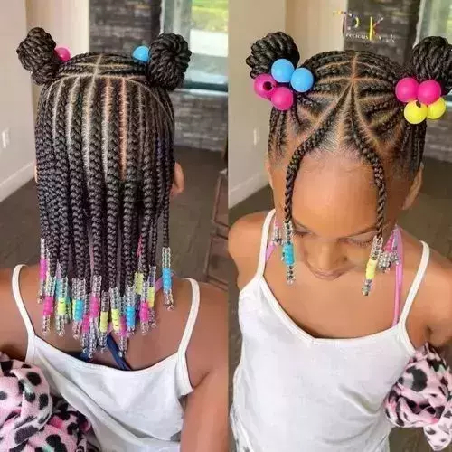 Cute kids braids with beads 