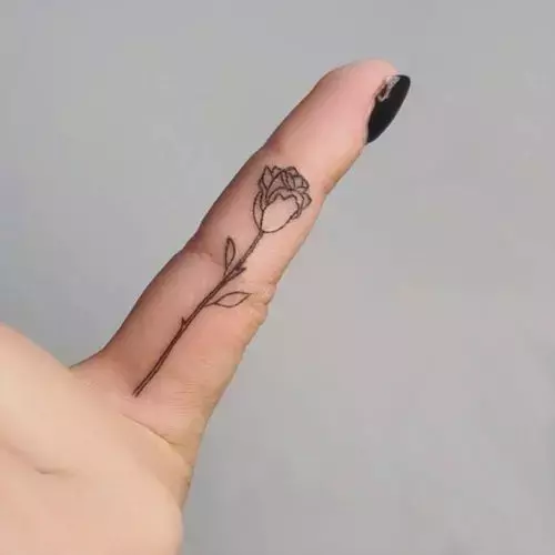 Tiny Black Rose x 2 | Semi-Permanent Finger Tattoo - Not a Tattoo