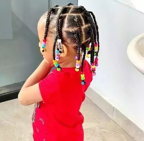 Little girl hairstyle on sale with beads