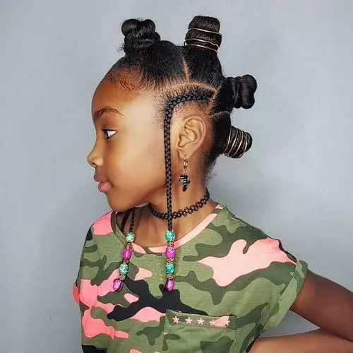Bantuknots Mohawk- Hairstyles for kinky haired girl