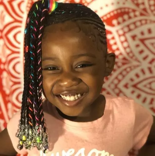 Rainbow dash birthday party little black kid girls braided protective style braids with beads   Unicorn charm cute girl hair styles edges on fleek diy tutorial veneers