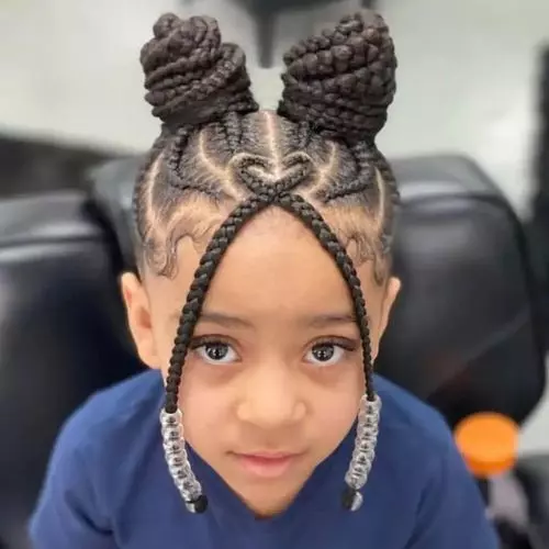 Kids Braided Hairstyle with Beads