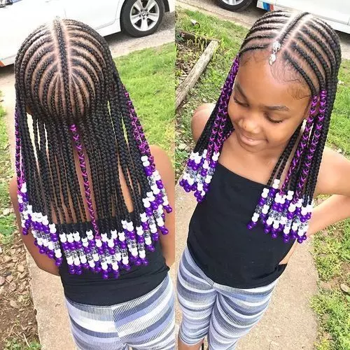 Kids braided hairstyles with beads 