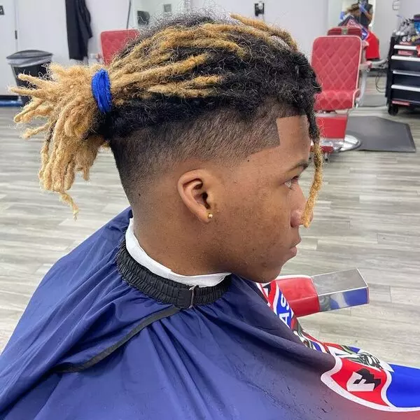 Dreadlocks-with-Blonde-Ends-Taper-Fade-Haircut
