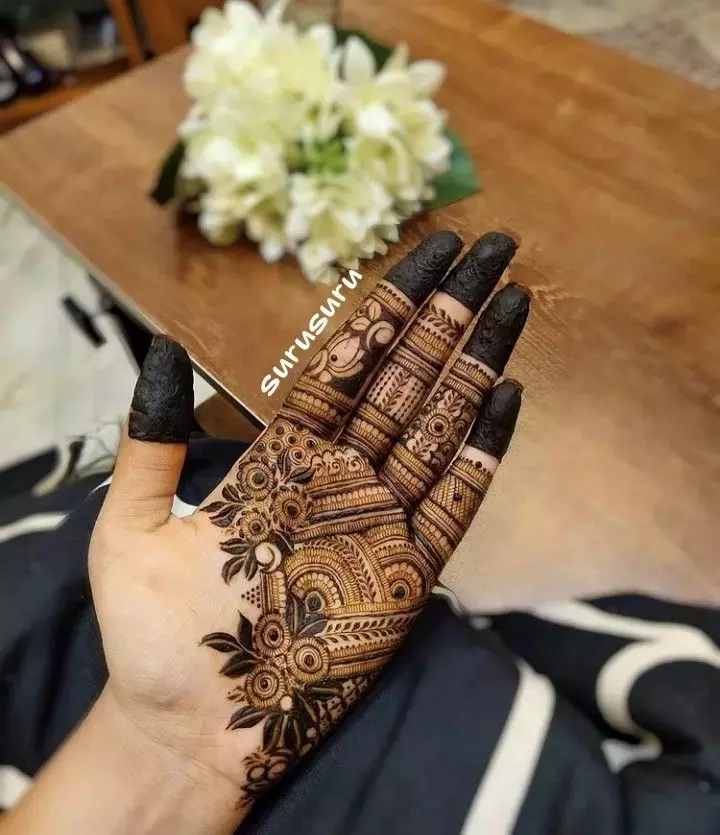 True Love Couple with Mehndi Designs