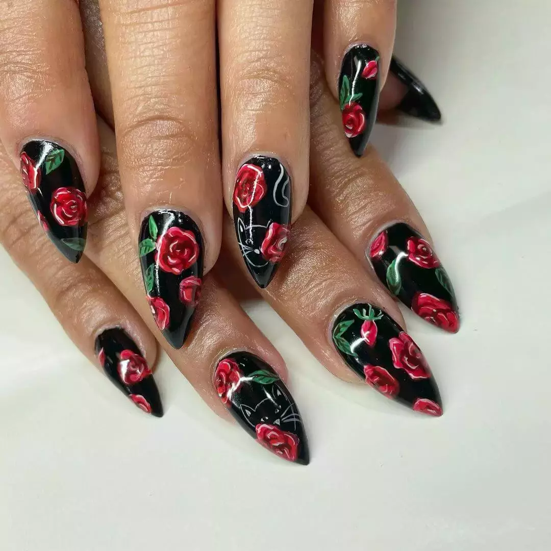 Neon Rose Nail Art 🌹 - JACKIEMONTT