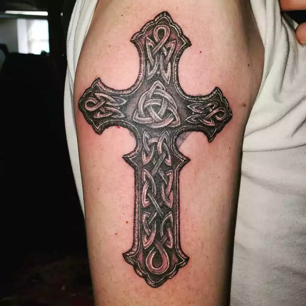 Religious Leg Sleeve Tattoo