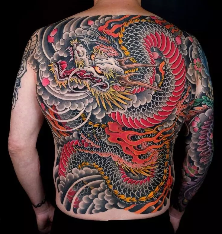 Full back Japanese dragon tattoos_