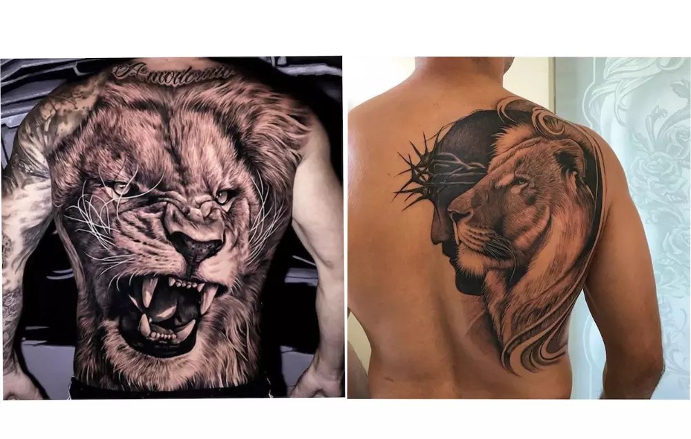Lion-back-tattoo