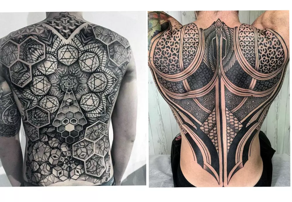 Geometric Full Back Tattoo Ideas