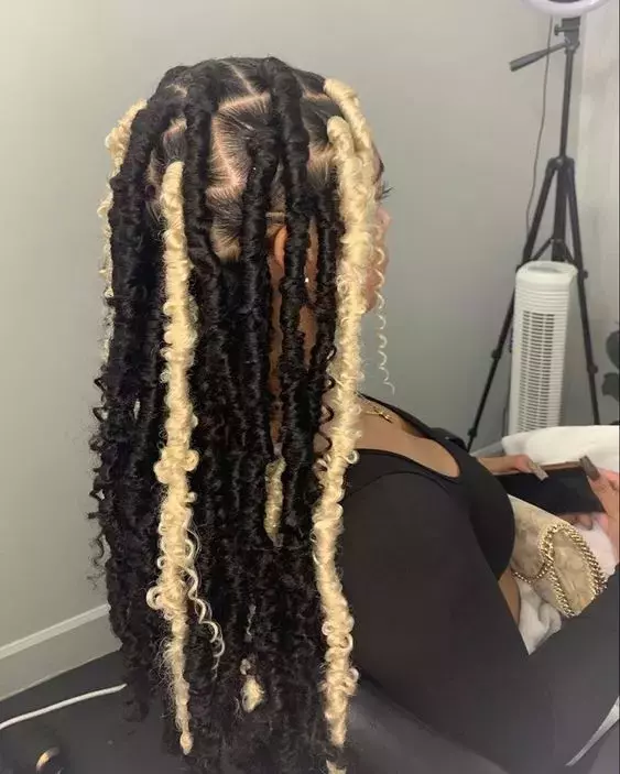 blonde and black butterfly locs