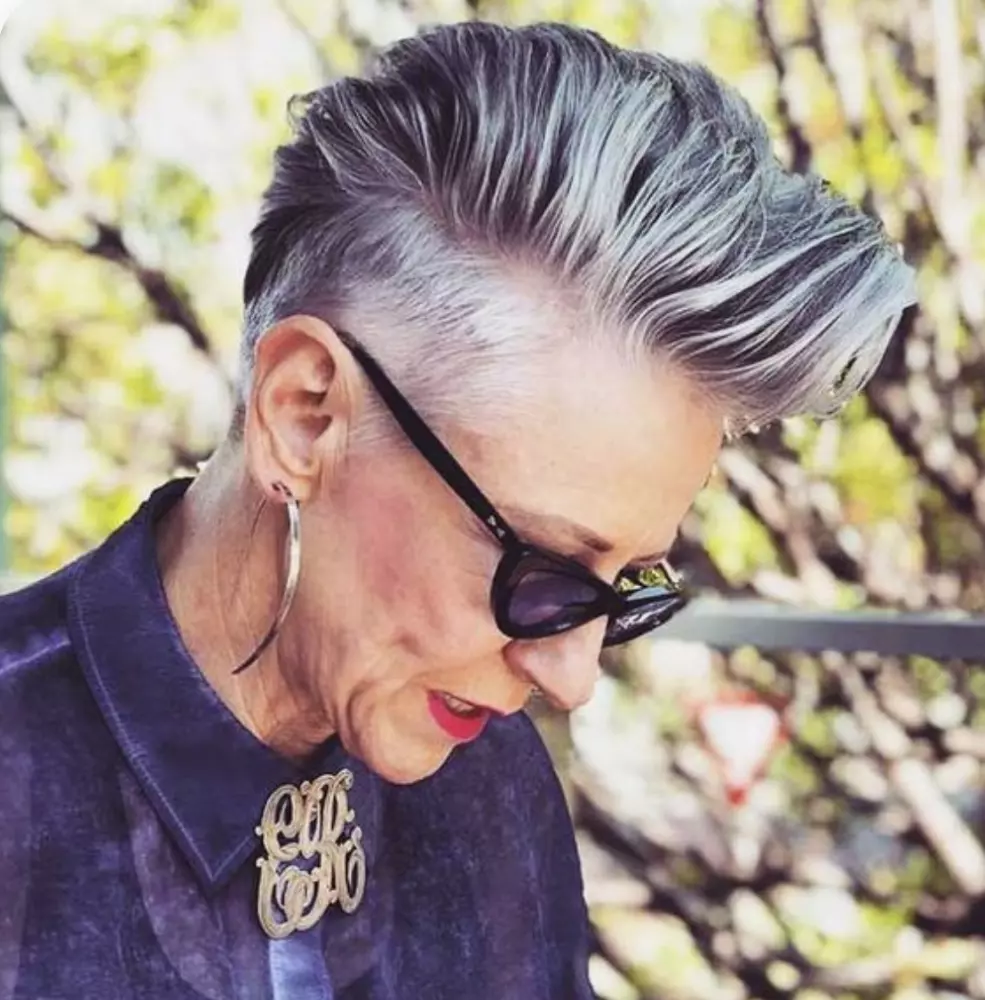 pompadour-short-hairstyle-for-women-over-50
