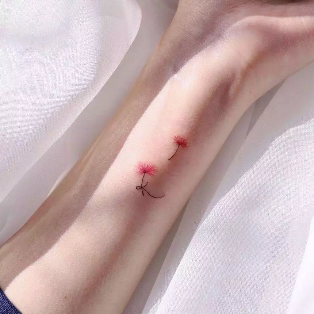 tiny-colored-dandelion-tattoo
