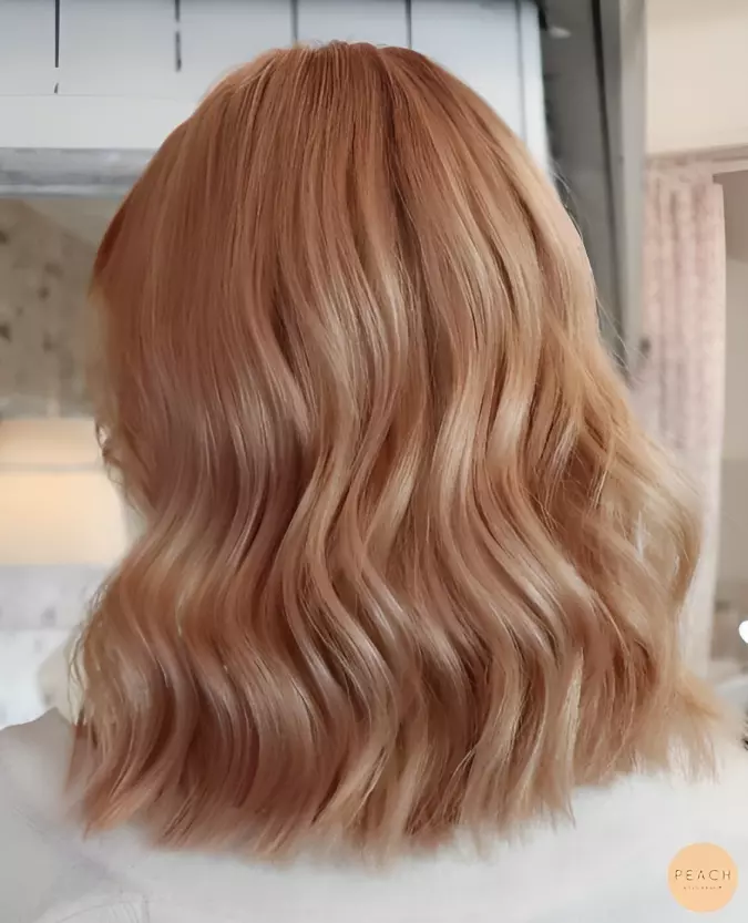pastel strawberry blonde hair