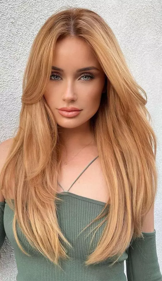 strawberry blonde with layers