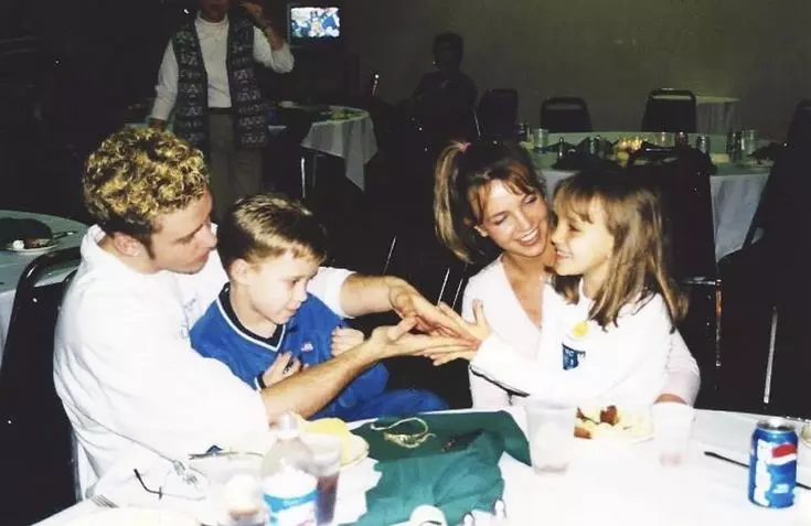 Justin and Johnathan Timberlake with Britney and Jamie Spears, 1999