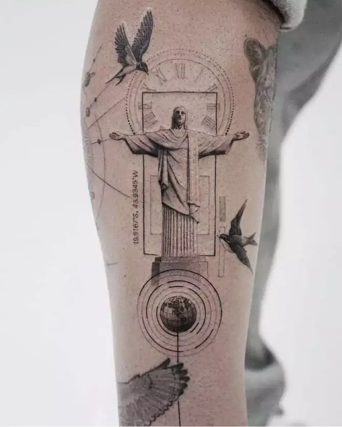 Jesus-with-a-compass-tattoo