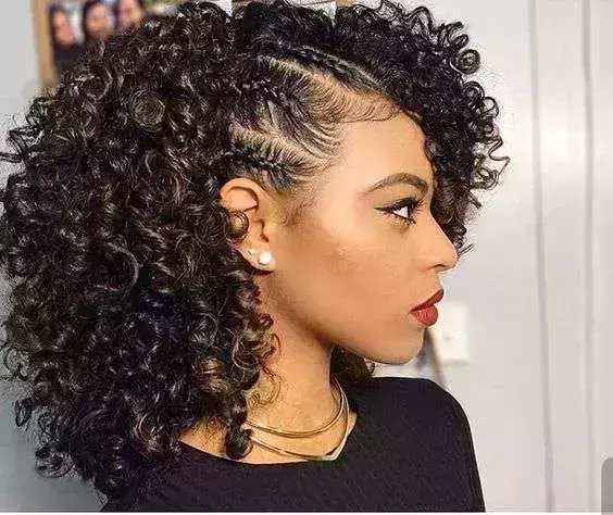 Bouncy-Curls-With-Braids