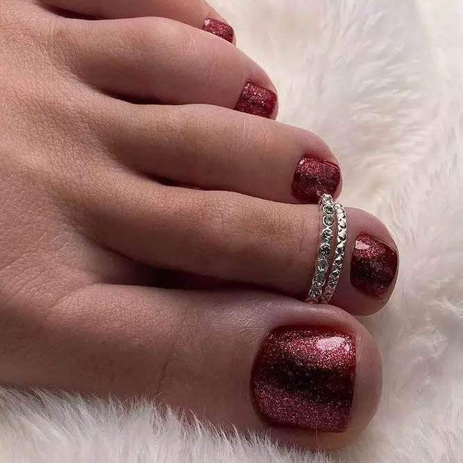 toe-nail-designs-beach-red-glitter