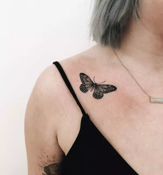 Butterfly-Tattoo-on-Collar-Bone