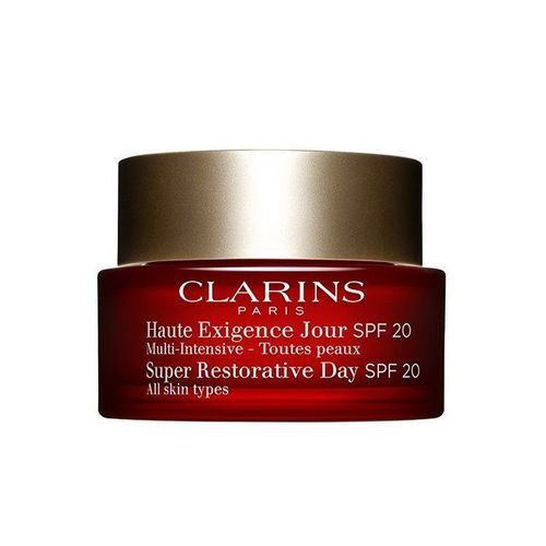 14) Clarins Super Restorative Day Cream SPF 20 for All Skin Types