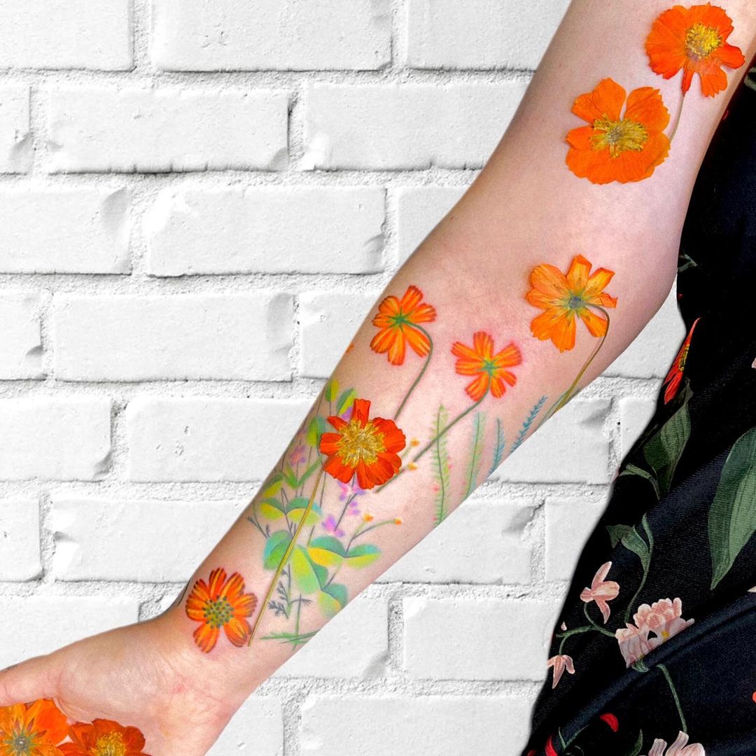 marigold-flower-tattoo
