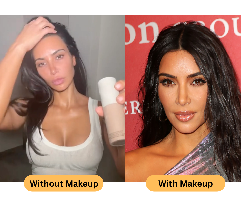 Kim-K-with-and-without-makeup
