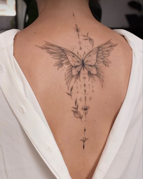 butterfly-back-spine-tattoo