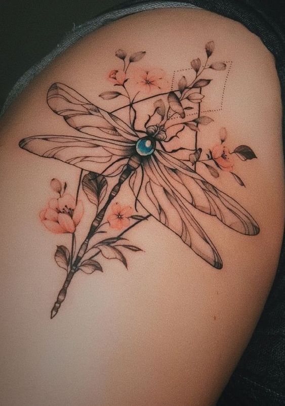 flower-dragonfly-tattoo-
