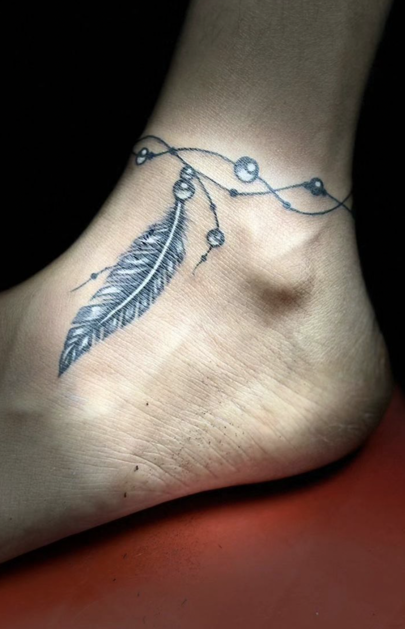 feather-tattoo-ankle