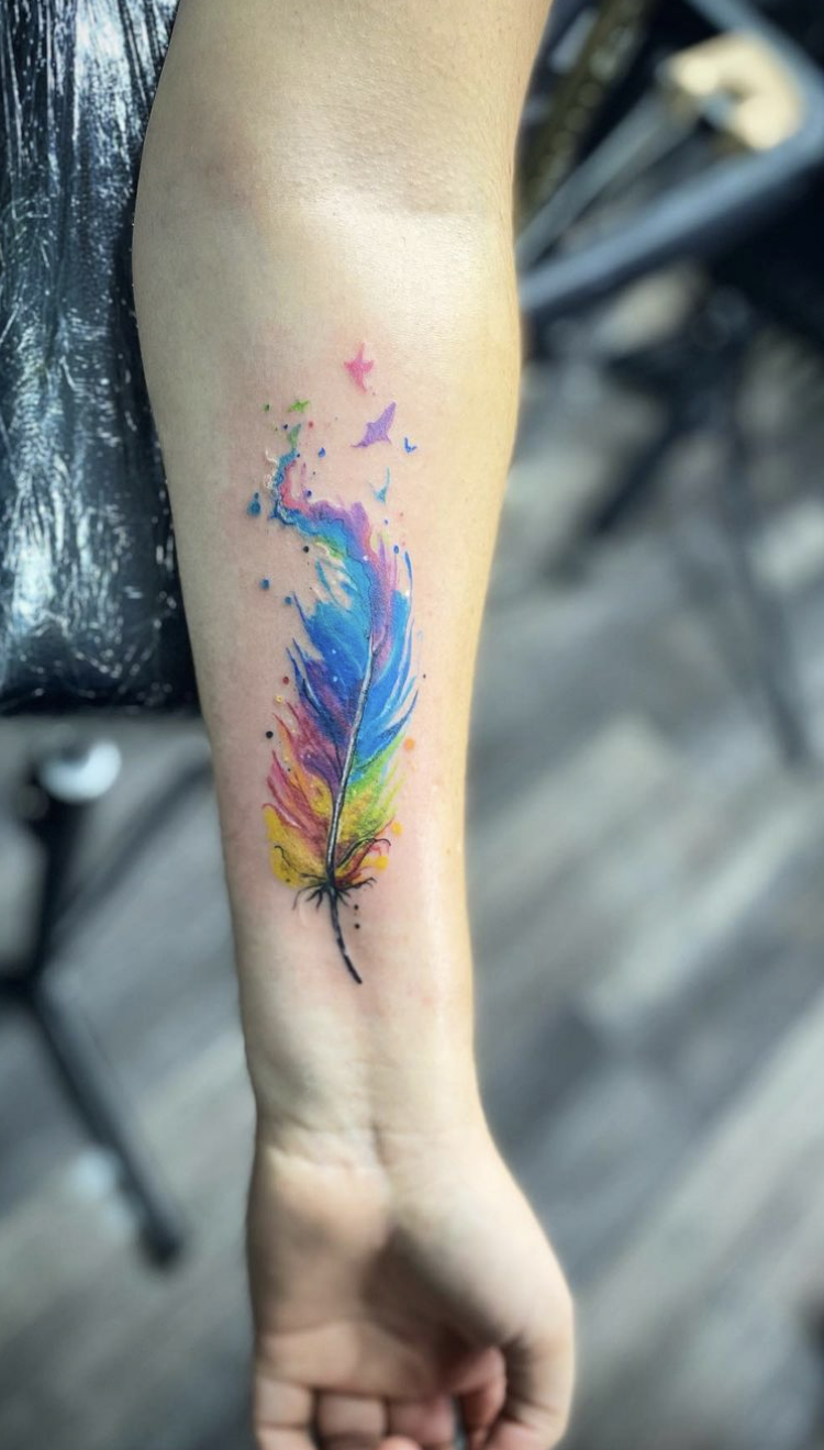 colorful-feather-tattoo
